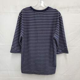 Custom Mellow WM's Blue & White Stripe Crewneck T- Shirt Size 38/00 alternative image