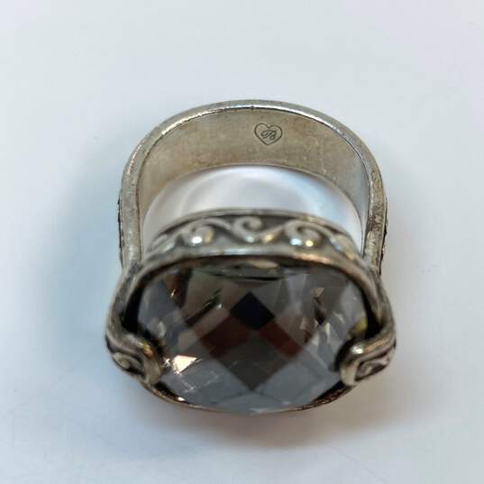 Designer Brighton Silver-Tone Venus Rising Solitaire Crystal Stone Band Ring image number 3