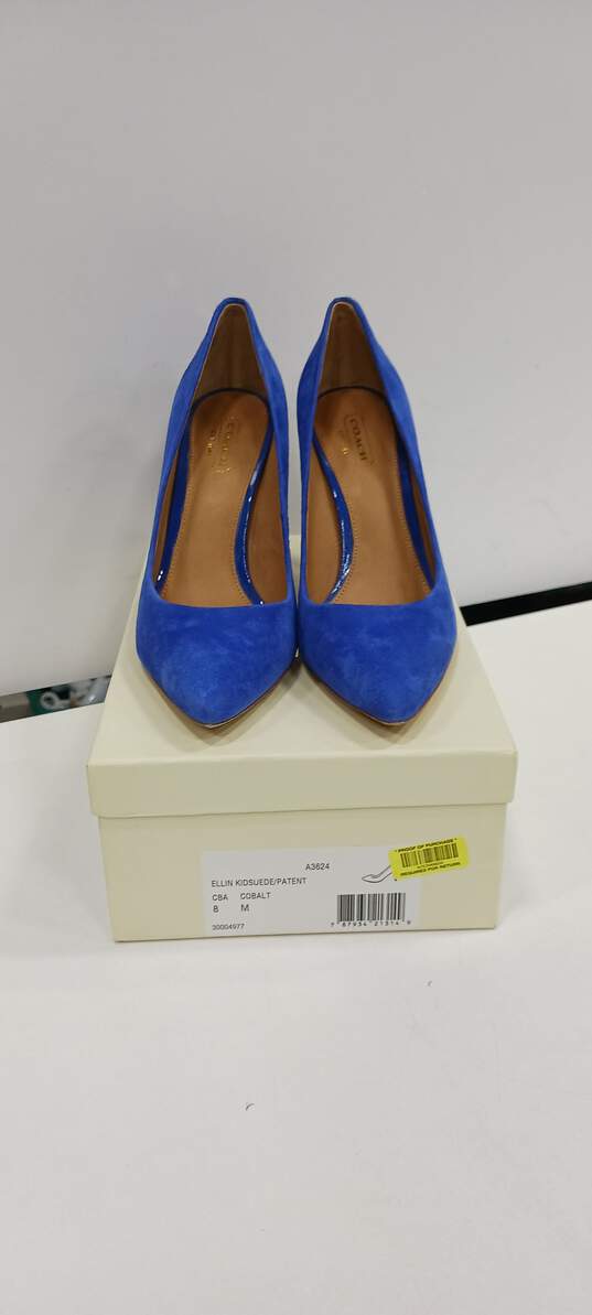 Coach Women's Blue Heels Size 8 Comes with Org. Box image number 1