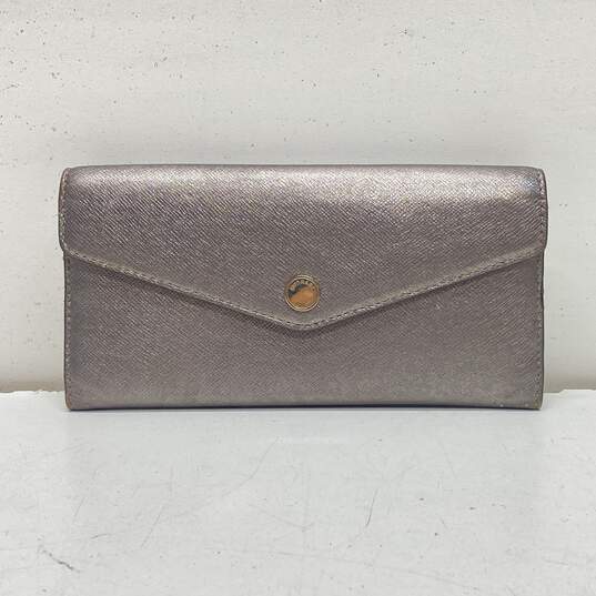 Michael Kors Leather Slim Envelope Wallet Silver image number 1