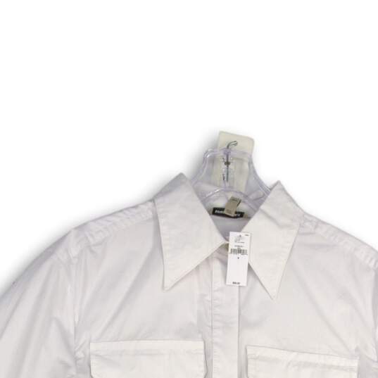 NWT Banana Republic Womens White Tessa Oversized Utility Button-Up Shirt Size S image number 3
