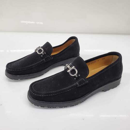 Salvatore Ferragamo Men's Gancini Black Suede Dress Shoes Size 8 w/COA image number 1
