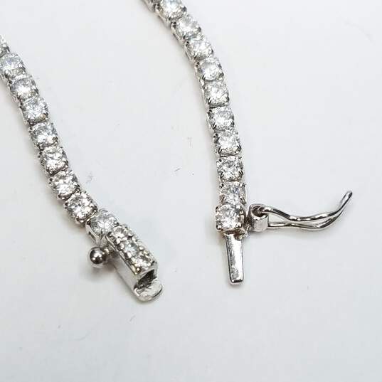 Sterling Silver Crystal CZ Sz 5 1/2 Ring Post Earring 7in - 8in Bracelet Bundle 4pcs 13.3g image number 9