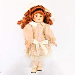 Vintage Porcelain Doll with Doll & Change of Clothing in Wood Box With Drawer alternative image