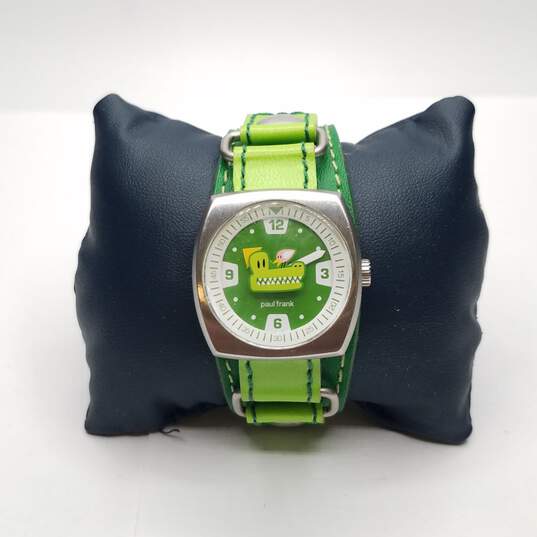 Paul Frank 30mm WR 3ATM Croc White / Green Dial Watch 50g image number 1