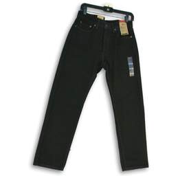 NWT Levi Strauss Mens Black Wash 502 Regular Denim Straight Leg Jeans Size 29x30