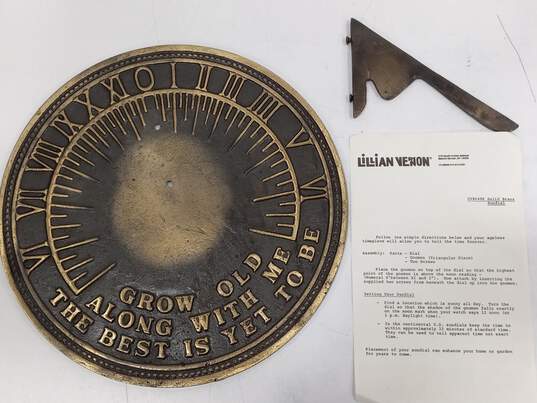 LILIAN VERNON SOLID BRASS SUNDIAL image number 1