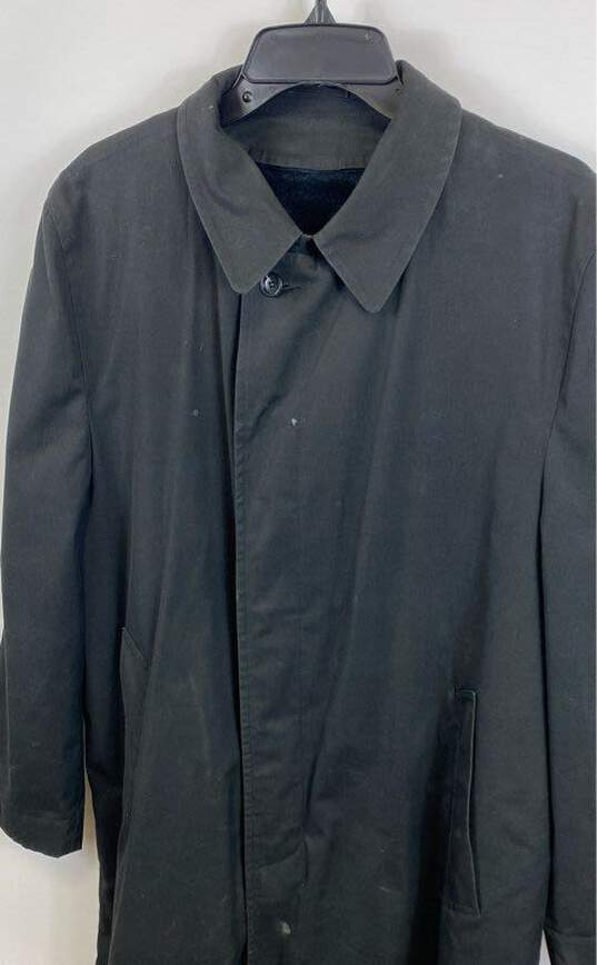 Barrister Womens Black Long Sleeve Pockets Spread Collared Overcoat Size 40 image number 3