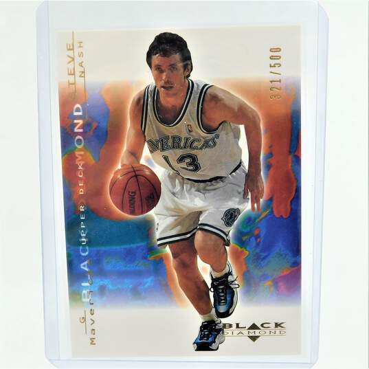 2000-01 HOF Steve Nash Black Diamond Gold /500 Dallas Mavericks image number 1