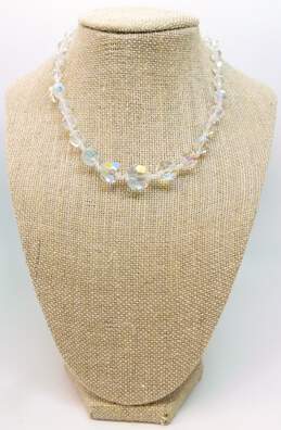 VNTG Aurora Borealis Necklaces Bracelet & Clip On Silver Tone Earrings 119.4g alternative image