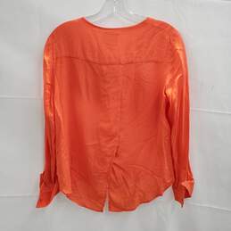 Anthropologie Maeve Coral Button Up Blouse Top NWT Women's Petite Size 2P alternative image