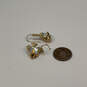 Designer Juicy Couture Gold-Tone Crystal Stone Fish Shape Dangle Earrings image number 3