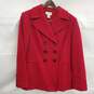 St. John's Bay Women's Red Wool Blend Pea Coat Size Large image number 1