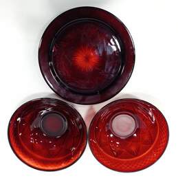 Cristal D'Arques Ruby Red Glass Serving Plate & Bowls alternative image