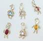 14K Yellow Gold CZ Birthstone Boy & Girl Charms 2.8g image number 1