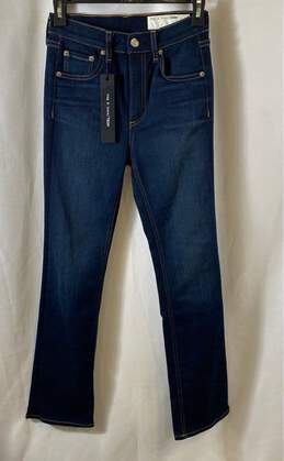 NWT Rag & Bone Womens Blue Dark Wash High Rise Denim Bootcut Jeans Size 24