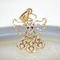 14K Yellow Gold White Sapphire Guardian Angel Pendant 0.7g image number 4