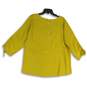 John Mark Womens Yellow Round Neck 3/4 Sleeve Tunic Blouse Top Size Small image number 2