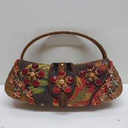 Mary Frances Embellished Embroidered Floral Handbag