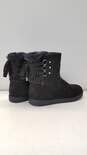GUESS Black Faux Shearling Back Lace Ankle Boots Women's Size 8 M image number 4