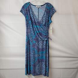 Evan Picone Women's Sheer Aqua Blue Midi Dress Size 14