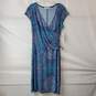 Evan Picone Women's Sheer Aqua Blue Midi Dress Size 14 image number 1