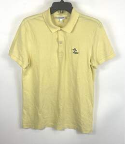 Lacoste Mens Yellow Cotton Collared Regular Fit Short Sleeve Polo Shirt Size M