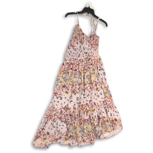 Maurices Womens Fit & Flare Dress Smocked Halter Neck Multicolor Floral Size XL image number 1