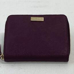 Kate Spade Saffiano Leather Zip Around Wallet Burgundy