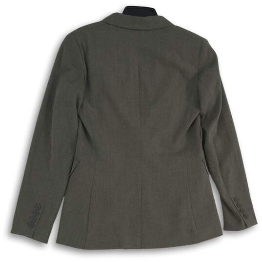 NWT New York & Company Womens Gray Single Breasted One Button Blazer Size 4 image number 2