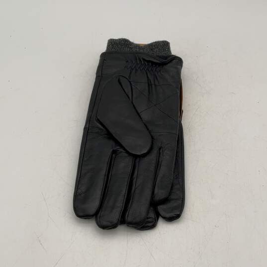 NWT Dockers Mens Black Leather Work With Touchscreen Device Fitted Gloves Size L image number 2