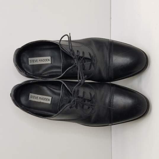 Steve Madden Men's Black Leather Oxford Dress Shoe Size 10.5 image number 4