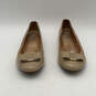 Womens Beige Leather Almond Toe Slip On Classic Ballet Flats Size 7.5 image number 1