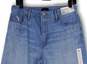 NWT Womens Blue Distressed Stretch Pockets Straight Leg Jeans Size 29/32 image number 3