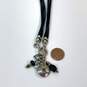 Designer Brighton Silver-Tone Multi Strand Black Cord With Toggle Charm Necklace image number 3