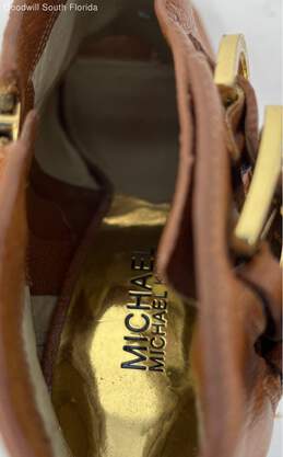 Michael Kors Womens Cheyenne Brown Leather Peep Toe Ankle Booties Size 7.5 alternative image