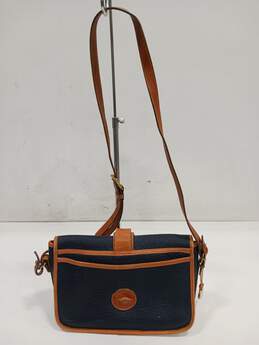 Dooney & Bourke Women's Navy/Brown Leather Crossbody Bag alternative image