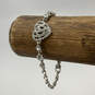 Designer Givenchy Silver-Tone Crystal Cut Stone Heart Charm Bracelet image number 1