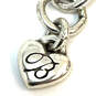 Designer Brighton Silver-Tone Snake Chain Engraved Heart Pendant Necklace image number 4