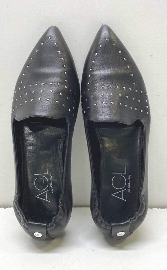 AGL Leather Studded Loafers Black 6 image number 6