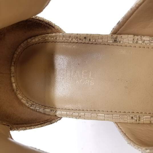 Michael Kors Women's Damita Metallic Gold Espadrille Wedge Heels Size 8.5 image number 7