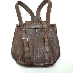 DKNY Brown Leather Cinch Backpack alternative image