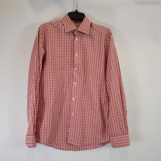 ETON Men Red Check Button Up XL image number 1