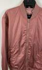 Bershka Mens Pink Long Sleeve Full Zip Pockets Lightweight Bomber Jacket Size L image number 3