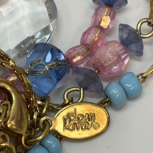 Designer Joan Rivers Gold-Tone Multi Strand Multicolor Beaded Necklace image number 4