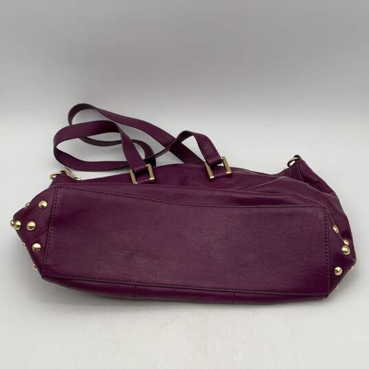 Juicy Couture Womens Purple Leather Double Handle Zipper Shoulder Handbag image number 2