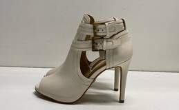 Michael Kors Blaze Ankle Strap Beige Leather Pump Heels Shoes Size 6 M