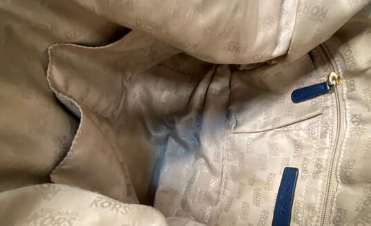 Michael Kors Navy Blue Leather Tassel Hobo Shoulder Tote Bag image number 5