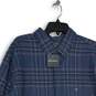 NWT Eddie Bauer Mens Blue Orange Plaid Long Sleeve Button-Up Shirt Size XL image number 3
