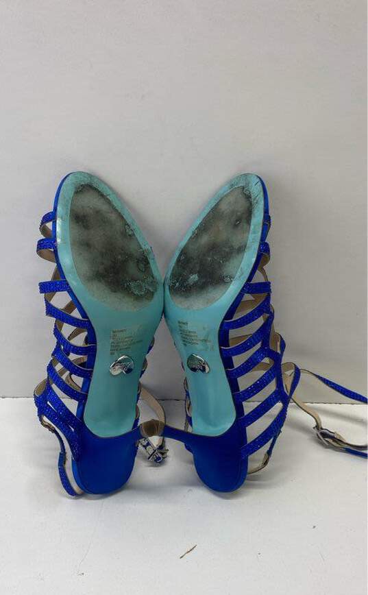 Betsey Johnson Embellished Cage Heels Blue 9 image number 5